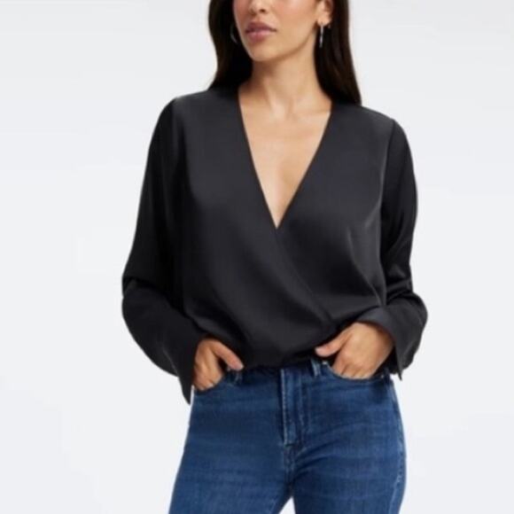 Good American SATIN WRAP TOP - Picture 1 of 11